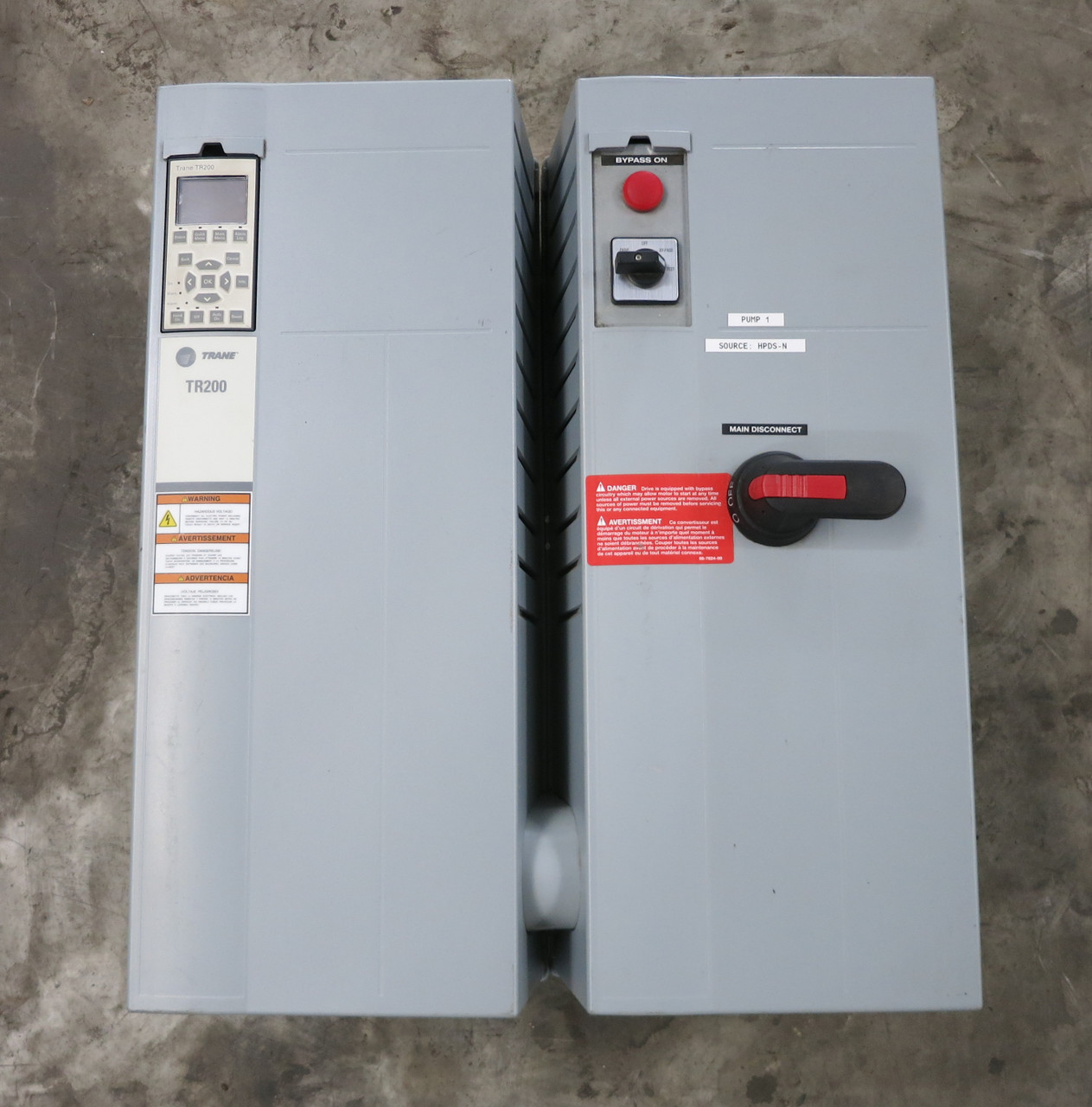 Trane TR200 134H3743 AC VS Drive 30 HP 240V 3PH Bypass VFD 240 VAC